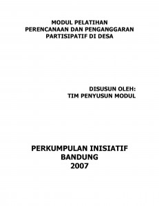 Modul Pelatihan Perencanaan dan Penganggaran Partisipatif di Desa