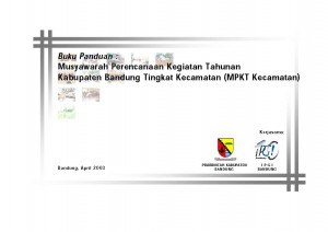 Panduan Musyawarah Perencanaan Kegiatan Tahunan (MPKT) Kabupaten Bandung Tingkat Kecamatan